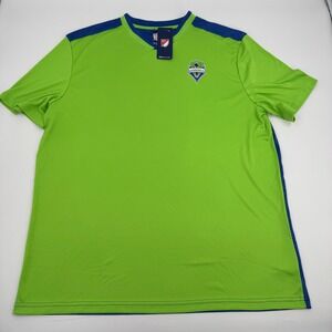 Seattle Sounders FC MLS Soccer Jersey Men's 2XL Green Blue Athletic‎ T-Shirt